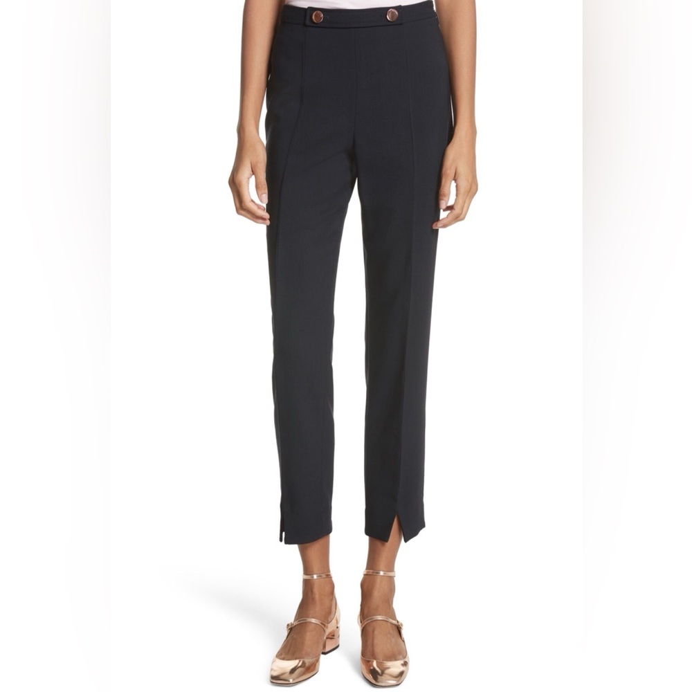 Ted Baker London Cerisat Front Slit Skinny Trousers in Navy size 1/XS